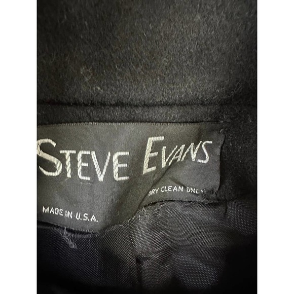 Steve Evans VTG 1980s Wool Color Block Coat Art to Wear Dynasty Glam Womens L - Picture 7 of 9